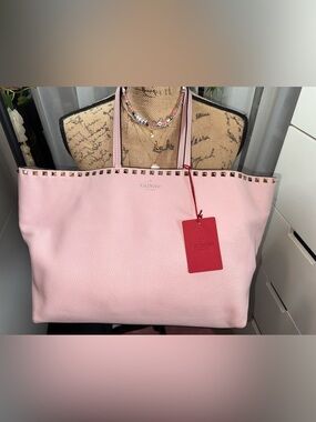 Full set Valentino Pink Leather Rockstud Tote